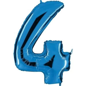 Image of Number 4 Balloon Blue (40 Inches)