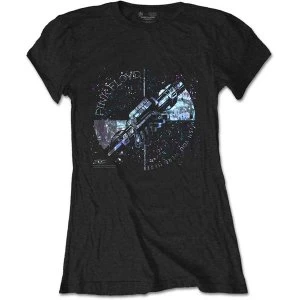Image of Pink Floyd - Machine Greeting Blue Womens Medium T-Shirt - Black