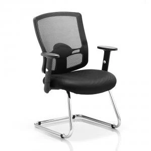 Image of Sonix Portland Cantilever ChairWith Arms Mesh Black Ref EX000136