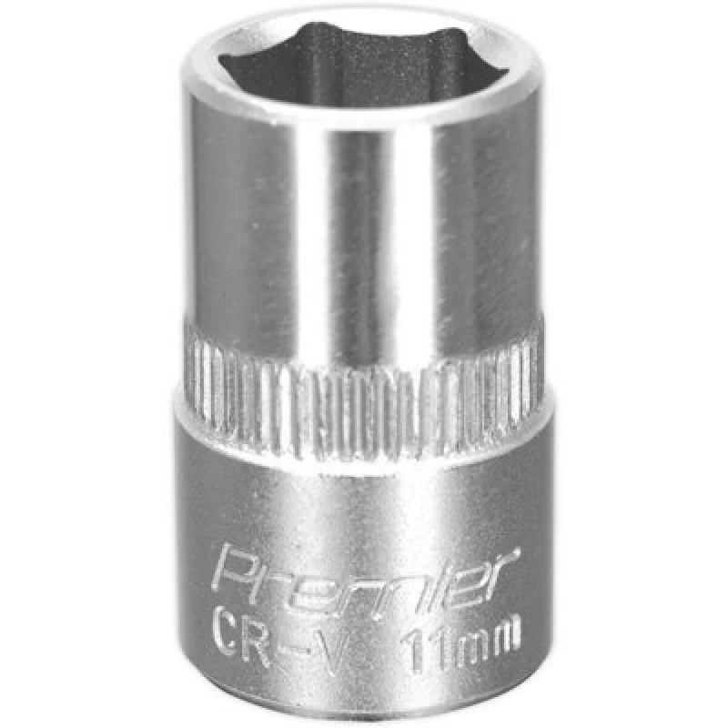Image of Loops 11mm Forged Steel Drive Socket - 3/8" Square Drive - Chrome Vanadium Socket Metallics