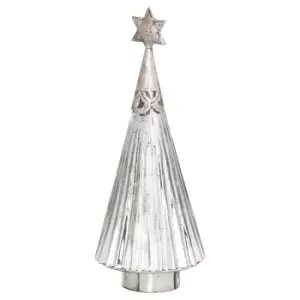 Image of The Noel Collection Glass Star Christmas Ornament (39cm x 13cm x 13cm) (Silver)