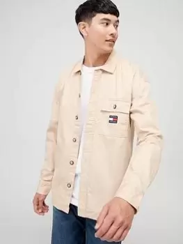 Image of Tommy Jeans TJM Classic Solid Overshirt - Trench, Trench Size M Men