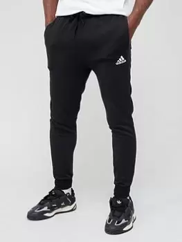 Image of adidas Sportswear Sportswear Essentials Fleece Regular Tapered Joggers - Black/White, Size 2XL, Men