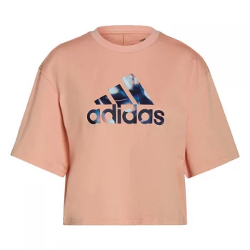Image of adidas You for You Cropped Logo T-Shirt Womens - Ambient Blush