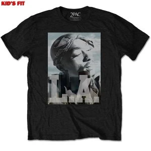 Image of Tupac - LA Skyline Kids 3 - 4 Years T-Shirt - Black
