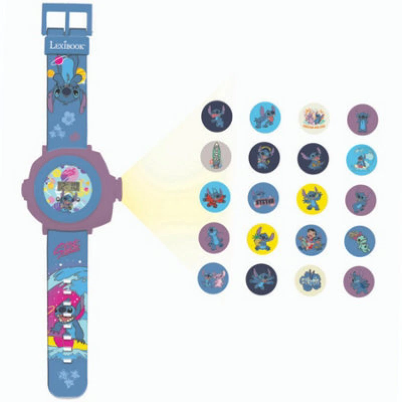 Image of Lexibook Dmw050D Disney Stitch Children's Projection Watch With 20 Images