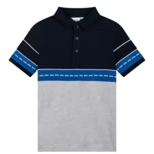 Image of Boss Colour Block Polo Shirt - Blue