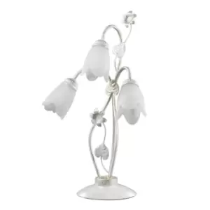 Image of Petunia 3 Light Glass Table Lamp, Glass Shades