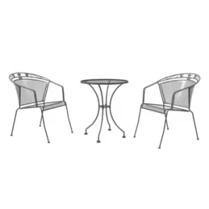 Image of Royal Garden Elegance 2 Seat Steel Bistro Set - Grey