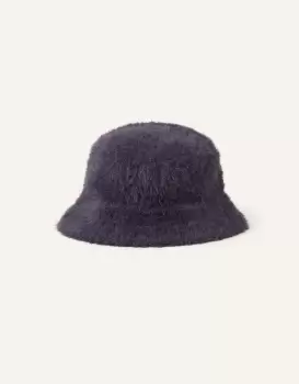 Image of Accessorize Womens Fluffy Bucket Hat Blue