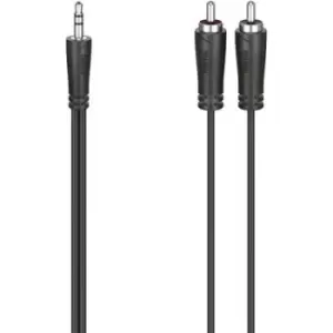 Image of Hama 00205110 Jack / RCA Audio/phono Cable [2x RCA plug (phono) - 1x Jack plug 3.5 mm] 1.5 m Black