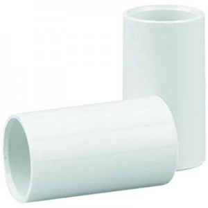 Image of Wickes Straight Conduit Coupling - White 20mm Pack of 4