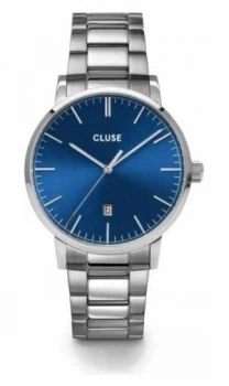 Image of CLUSE Aravis Stainless Steel Bracelet Blue Dial Watch