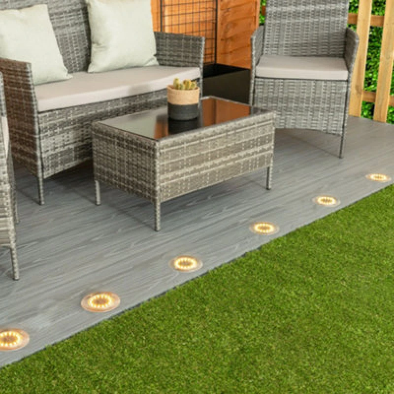 Image of ValueLights Set of 6 Warm / Cool White Solar Lights Garden Patio Path Lighting IP44 White