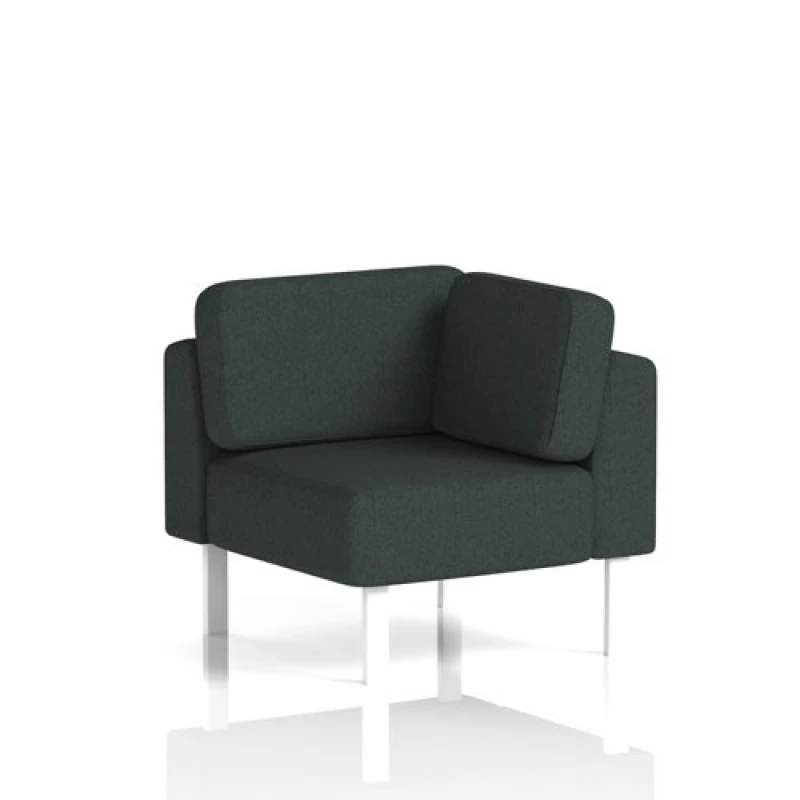 Image of Brixworth Modular Seating Corner Unit with White in Rivet Fabric - Charcoal