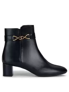 Image of Geox D Pheby 50 B Nappa & Leather Ankle Boots - Black, Size 5, Women