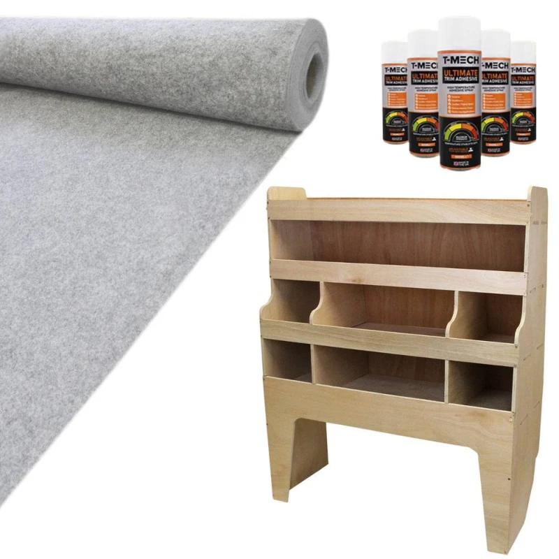 Image of Monster Racking 11Sqm Silver Grey Van Lining & Vw Transporter Racking Unit