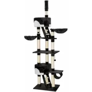 Image of Tectake - Cat tree scratching post Hansi - cat scratching post, cat tower, scratching post - black/white