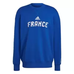 Image of adidas Fifa World Cup Qatar 2022 France Crew Sweatshirt in Blue