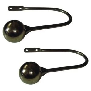 Image of Colours Huron Silver Nickel effect Ball Curtain hold backs Pack of 2