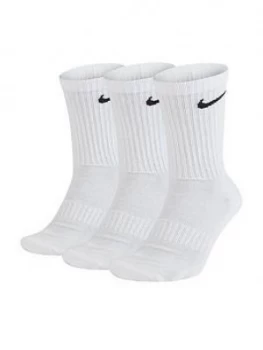 Image of Nike Everyday Cushion Crew Socks (3 Pack) - White, Size L, Men