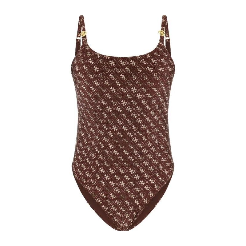 Image of Womens 1 Piece swimsuit Guess 4G Beige Female S