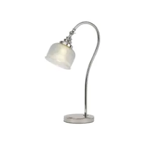 Image of DeRuyter Table Lamp E27 Polished Nickel, Prismatic Glass