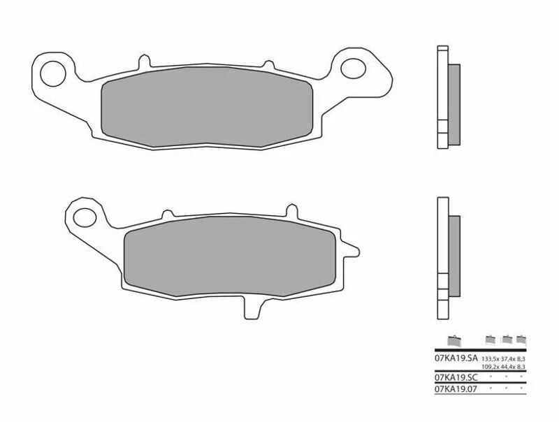 Image of Brembo S.p.A. Street Carbon Ceramic Brake pads - 07KA1907