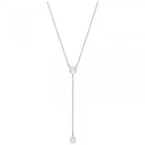 Image of Ladies Swarovski Rose Gold Plated Attract Long Necklace