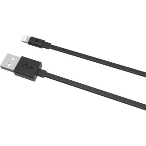 Image of Griffin GP-019-BLK Charge/Sync 9cm Flat Cable with Lightning Connector - Black