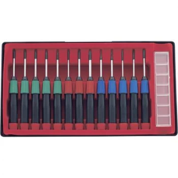 Image of Basetech Electrical & precision engineering Screwdriver set 14 Piece Slot, Phillips, Star