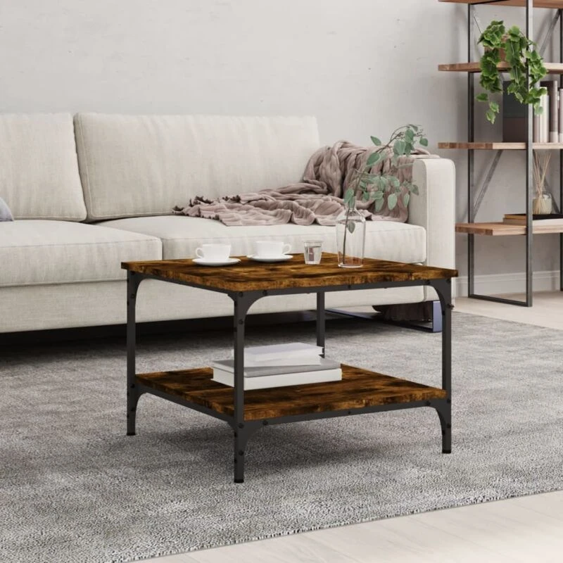 Image of VIDAXL Coffee Table Smoked Oak 55x55x40cm Engineered Wood vidaXL 832830