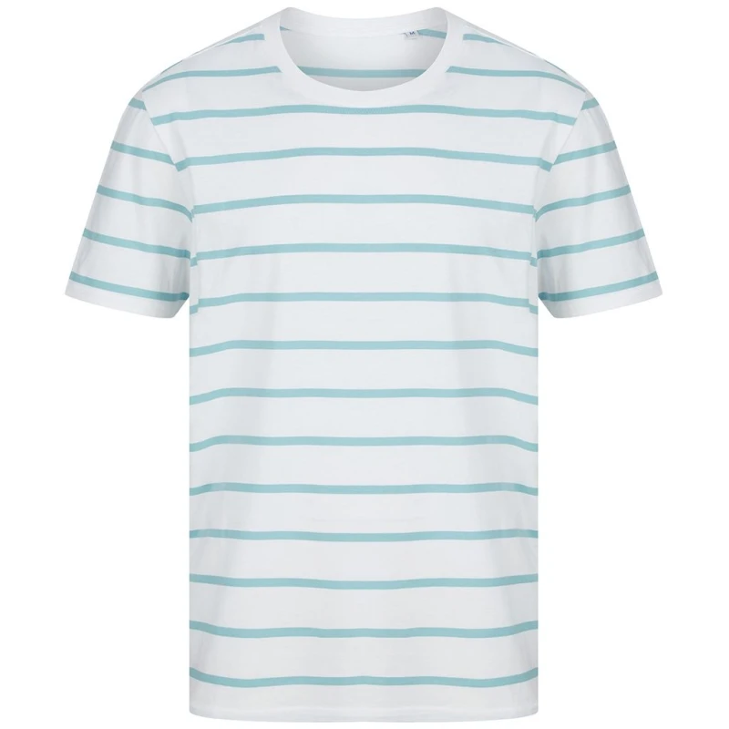 Image of Front Row Mens Striped T-Shirt in White Size: XS White Male XS