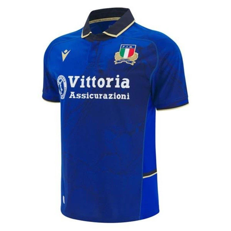 Image of Macron Mens Italy Rugby Home Shirt 25/26 Blue male Large