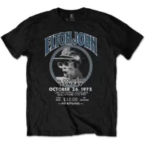 Image of Elton John - Live In Concert Unisex XX-Large T-Shirt - Black