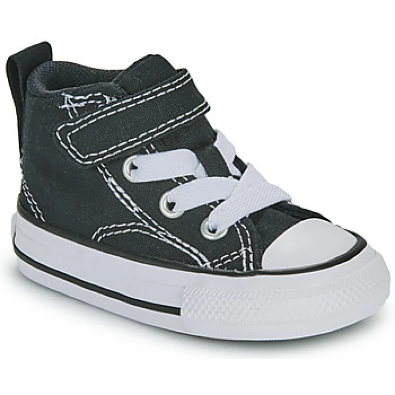 Image of Converse Kids All Star Malden Street Mid Foundation Canvas High Top Trainers Black Baby 18 (2);19 (3);20 (3.5 to 4);21 (4.5);22 (5 to 5.5);23 (6);24 (