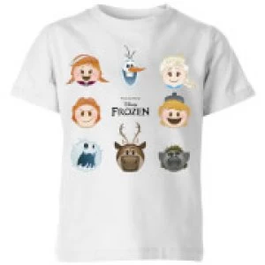 Image of Disney Frozen Emoji Heads Kids T-Shirt - White - 5-6 Years