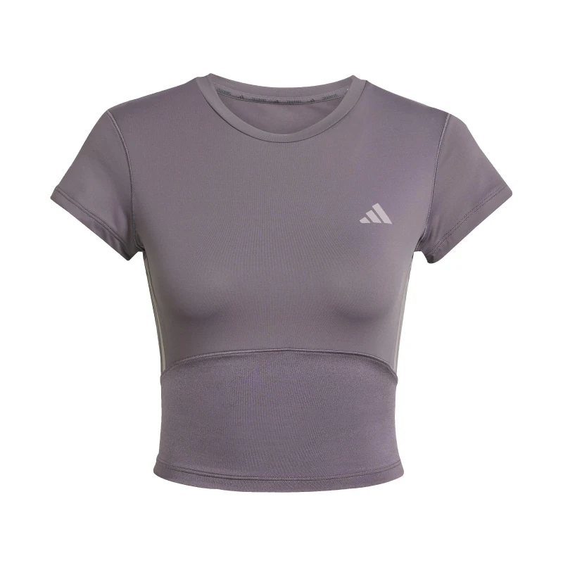 Image of adidas Womens Short-Sleeve Performance Gym Top Grey Strata female M (12-14)