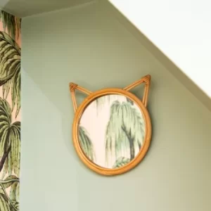 Image of Sass & Belle Rattan Cat Mirror