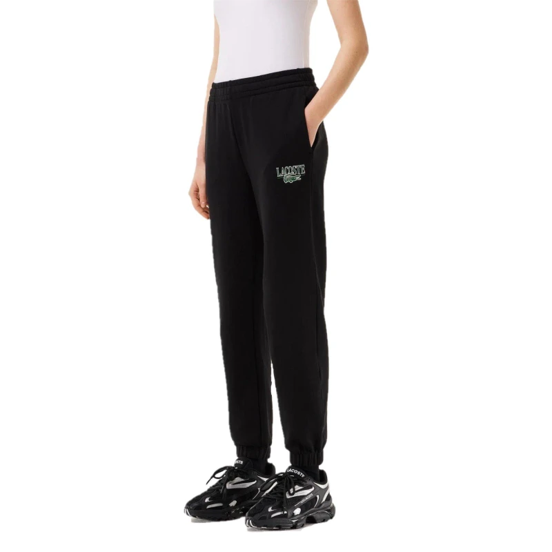 Image of Lacoste Womens Logo Closed Hem Fleece Joggers Black female 4 (32)