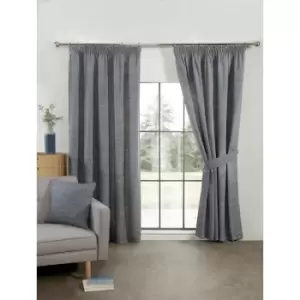 Image of Modern Aztec Pencil Pleat Curtains Navy Blue 46x90 - Blue - Sundour