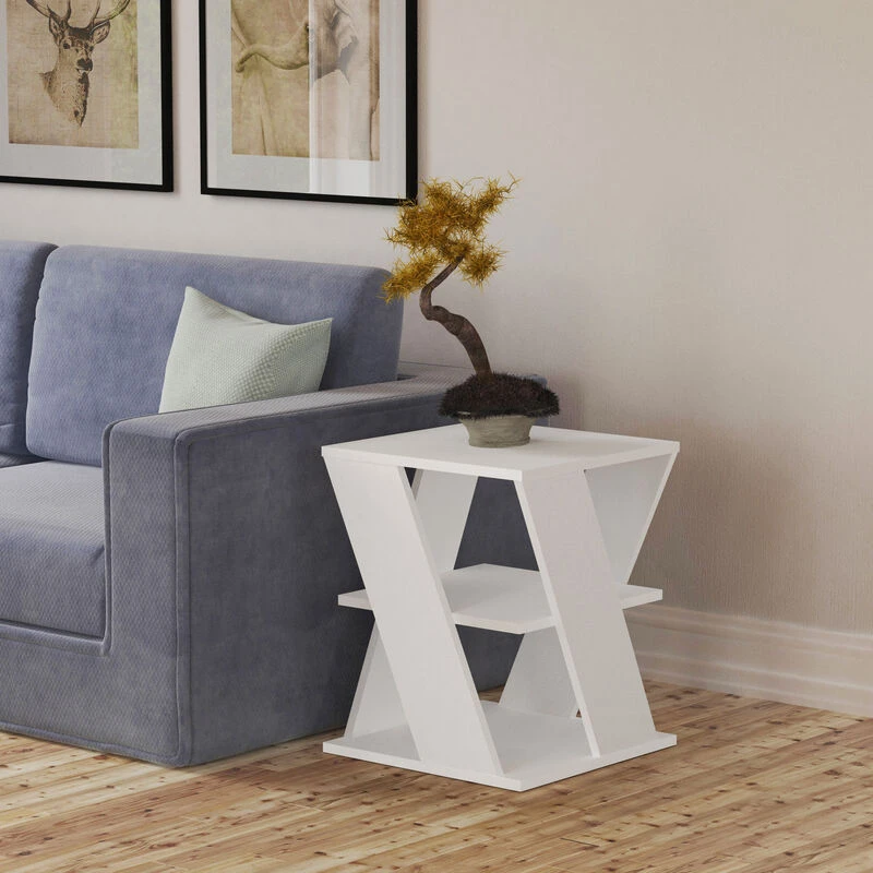 Image of DECORTIE Cyclo Modern Coffee Table Multipurpose - White - White - Decortie M.SH.13141.2