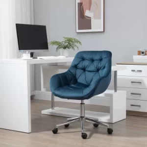Image of Polwhele Velvet Office Chair, Blue