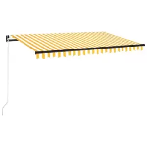 Image of Vidaxl Manual Retractable Awning 450X350 Cm Yellow And White