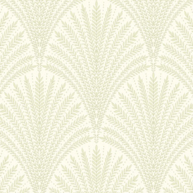 Image of Hoopla Walls Sage Green Leaf Fan Smooth Matt Wallpaper