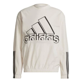 Image of adidas Essentials Polar Fleece Giant Logo Sweatshirt (Gen - Wonder White / Black