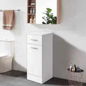 Image of Gloss White Bathroom Laundry Basket Cupboard Drawer Storage Furniture Unit 330mm