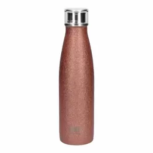 Image of Built 500Ml Double Walled Stainless Steel Water Bottle, Rose Gold Glitter, Labelled