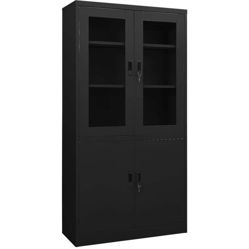Image of VIDAXL Vidaxl - Office Cabinet Black 90x40x180cm Steel 8720286563793