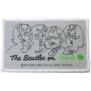 Image of The Beatles - On Apple (Black on White) Standard Patch